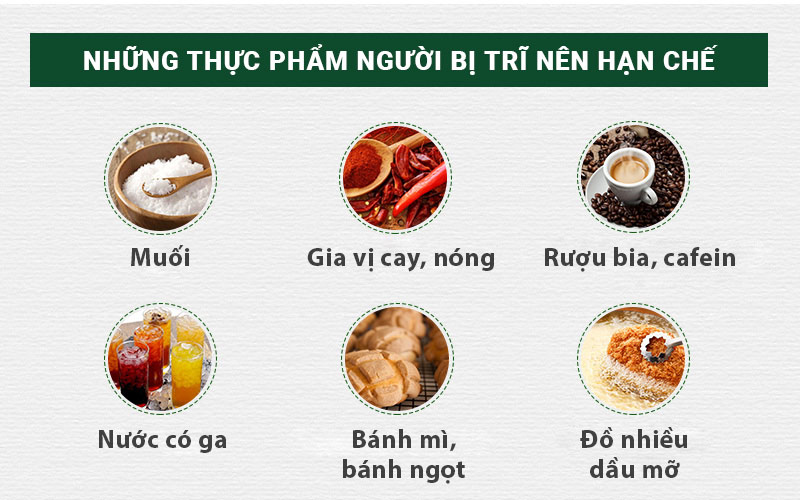 Hạn chế những thức ăn nói trên để tránh làm bệnh diễn tiến nặng thêm